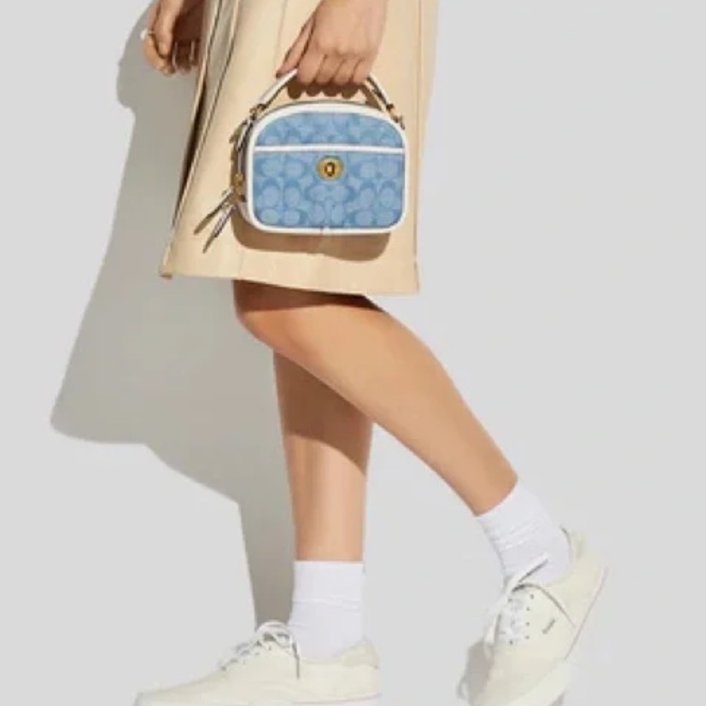 Coach Lunchbox Top Handle In Signature Chambray With Quilting Style